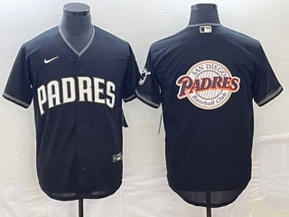 Men's San Diego Padres Blank Black Big Logo With Patch Stitched Cool Base Baseball Jersey