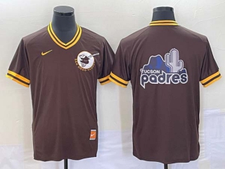 Men's San Diego Padres Blank Borwn Big Logo With Patch Cool Base Baseball Jerseys