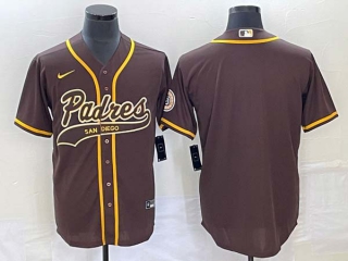 Men's San Diego Padres Blank Borwn Cool Base With Patch Stitched Baseball Jersey
