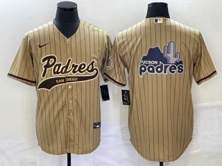Men's San Diego Padres Blank Sand Brown Big Logo With Patch Stitched Cool Base Baseball Jersey