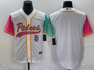 Men's San Diego Padres Blank White NEW 2023 City Connect Cool Base Stitched Jerseys