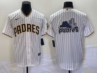 Men's San Diego Padres Blank White With Patch Big Logo Stitched Cool Base Baseball Jerseys
