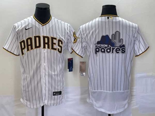 Men's San Diego Padres Blank White With Patch Big Logo Stitched Flex Base Baseball Jersey