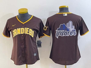 Women's San Diego Padres Blank Brown Big Logo 2023 City Connect Cool Base Stitched Jersey