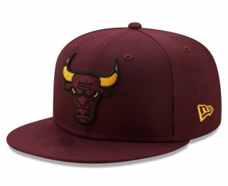 NBA Chicago Bulls New Era Burgundy 9FIFTY Snapback Hats 2182