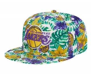 NBA Los Angeles Lakers New Era Tropical Hibiscus Snapback Hats 2101