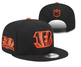 NFL Cincinnati Bengals New Era Black 50th Seasons 9FIFTY Snapback Hat 3016