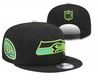 NFL Seattle Seahawks New Era Black 40th Anniversary 9FIFTY Snapback Hat 3032