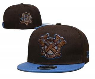 MLB Atlanta Braves New Era Brown Blue 150th Anniversary 9FIFTY Snapback Hat 2031