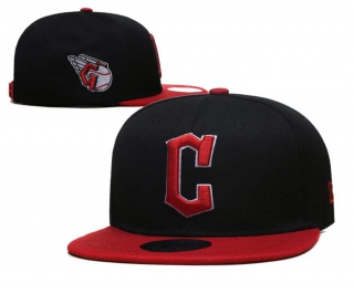 MLB Cleveland Guardians New Era Black Red Side Patch 9FIFTY Snapback Hat 2019