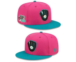 MLB Milwaukee Brewers New Era Pink Blue 1982 World Series 9FIFTY Snapback Hat 2012
