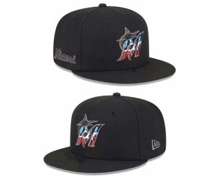 MLB Miami Marlins New Era Black Script Fill 9FIFTY Snapback Hat 2014