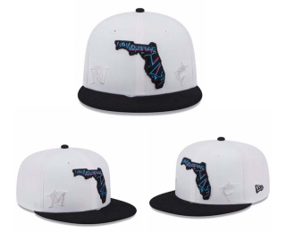 MLB Miami Marlins New Era White Black State 9FIFTY Snapback Hat 2016