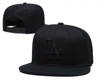 MLB Los Angeles Dodgers New Era Black On Black 9FIFTY Snapback Hat 2181