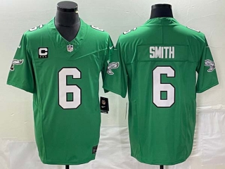 Men's Philadelphia Eagles #6 DeVonta Smith Green 2023 F.U.S.E. Vapor Untouchable With C Patch Stitched Football Jersey