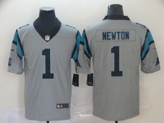 Men's Carolina Panthers #1 Cam Newton Gray NFL Nike Limited Jersey