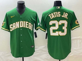 Men's San Diego Padres #23 Fernando Tatis Jr. Green Cool Base Stitched Baseball Jersey (1)