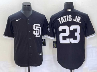 Men's San Diego Padres #23 Fernando Tatis Jr. Black Cool Base Stitched Baseball Jersey (1)
