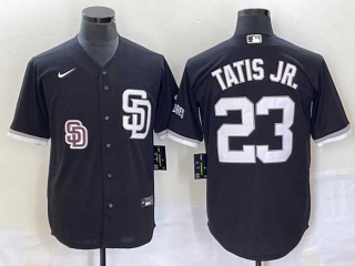 Men's San Diego Padres #23 Fernando Tatis Jr. Black Cool Base Stitched Baseball Jersey (2)