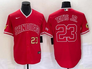Men's San Diego Padres #23 Fernando Tatis Jr. Red Cool Base Stitched Baseball Jersey (3)