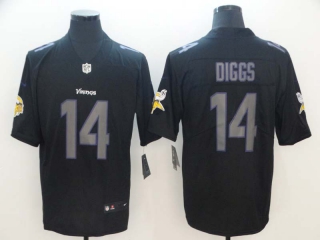 Men's Minnesota Vikings #14 Stefon Diggs Black Stitched NFL Limited Rush Impact Jersey