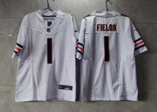 Men's Chicago Bears #1 Justin Fields Navy White 2023 F.U.S.E. Vapor Untouchable Limited Stitched Football Jersey