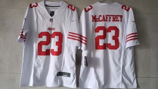 Men's San Francisco 49ers #23 Christian McCaffrey White 2023 F.U.S.E. Vapor Untouchable Limited Stitched Football Jersey