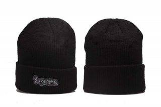 Wholesale Supreme Black Knit Beanies Hat 5001