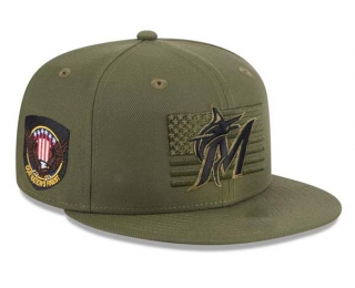 MLB Miami Marlins New Era Green 2023 Armed Forces Day On-Field 9FIFTY Snapback Hat 2019