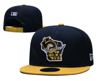 MLB Milwaukee Brewers New Era Navy Gold State 9FIFTY Snapback Hat 2016