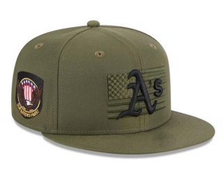 MLB Oakland Athletics New Era Green 2023 Armed Forces Day On-Field 9FIFTY Snapback Hat 2030