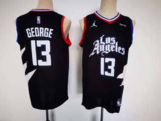 Men's NBA Los Angeles Clippers #13 Paul George Black Jordan Brand Honey Patch Jersey