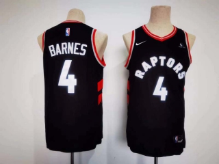 Men's NBA Toronto Raptors #4 Scottie Barnes Black Nike Sun Life Patch Jersey