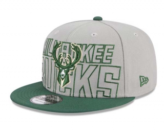 NBA Milwaukee Bucks New Era Gray Hunter Green 2023 NBA Draft 9FIFTY Snapback Hat 2015