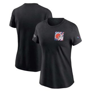 Women's Cleveland Browns 2023 NFL Crucial Catch Sideline Tri-Blend Nike Black T-Shirt