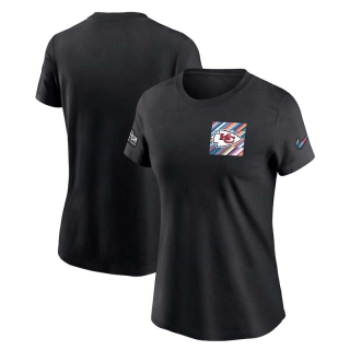 Women's Kansas City Chiefs 2023 NFL Crucial Catch Sideline Tri-Blend Nike Black T-Shirt