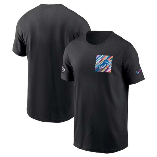 Men's Detroit Lions 2023 NFL Crucial Catch Sideline Tri-Blend Nike Black T-Shirt