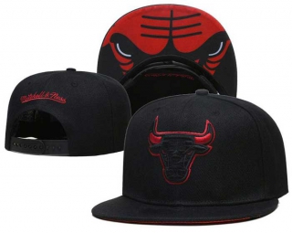 NBA Chicago Bulls Mitchell & Ness Black On Black Snapback Hat 2188