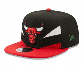 NBA Chicago Bulls New Era Black Red 9FIFTY Snapback Hat 2206