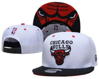 NBA Chicago Bulls New Era White Black 9FIFTY Snapback Hat 2217