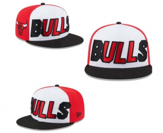 NBA Chicago Bulls New Era White Black Back Red Half 9FIFTY Snapback Hat 2219