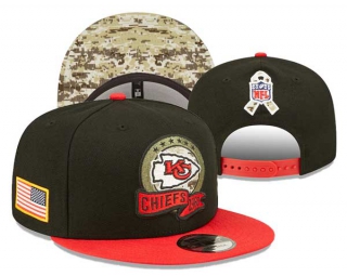 NFL Kansas City Chiefs New Era Black Red 2022 Salute To Service 9FIFTY Snapback Hat 3061