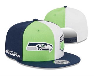 NFL Seattle Seahawks New Era Neon Green Navy 2023 Sideline 9FIFTY Snapback Hat 3034