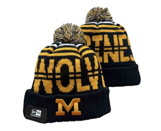 NCAA Michigan Wolverines New Era Black Beanies Knit Hat 3001