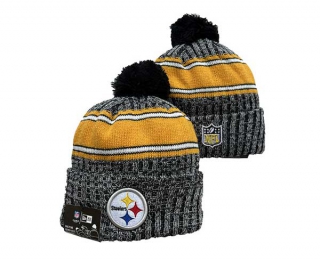 NFL Pittsburgh Steelers New Era Black Gold 2023 Sideline Cuffed Beanies Knit Hat 3051