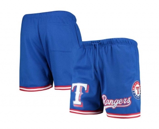 Men's MLB Texas Rangers Pro Standard Royal Logo Mesh Shorts