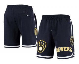 Men's MLB Milwaukee Brewers Pro Standard Navy Team Shorts