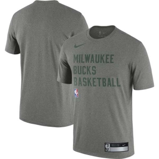 Men's NBA Milwaukee Bucks Nike Heather Gray 2023-24 Sideline Legend Performance Practice T-Shirt