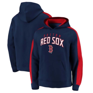 Men's MLB Boston Red Sox Navy Red Team Arch Pullover Hoodie