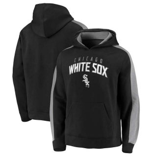 Men's MLB Chicago White Sox Black Gray Team Arch Pullover Hoodie